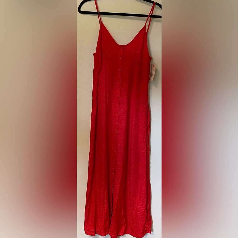 Red Button front Billabong Dress